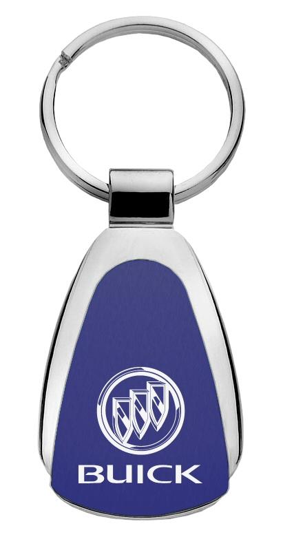 Buick blue blue tear drop metal key chain ring tag key fob logo lanyard