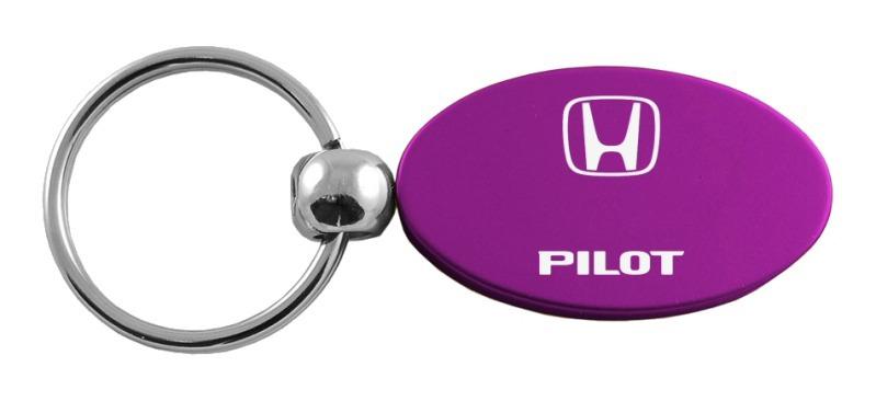 Honda pilot purple oval metal keychain car ring tag key fob logo lanyard