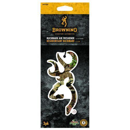 Browning buckmark auto car truck air freshener - leather 3 pack