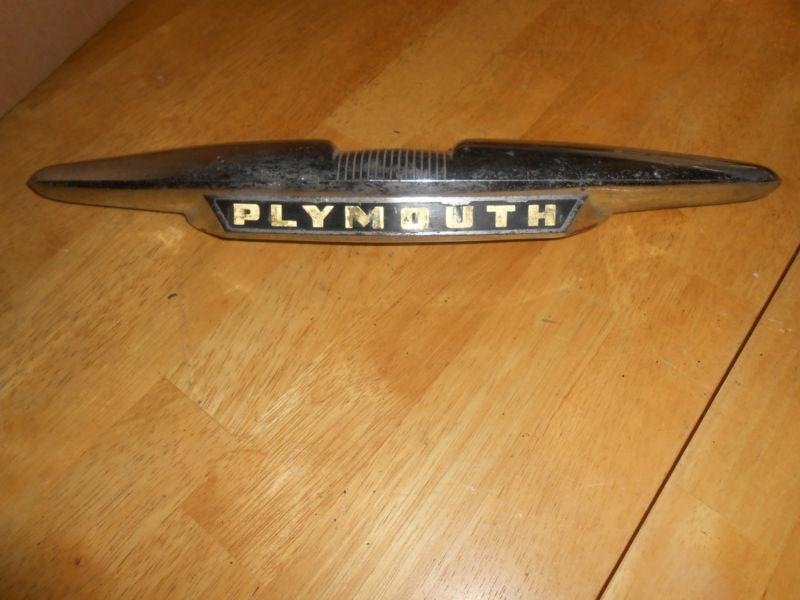 1955 plymouth trunk  emblem #1593907