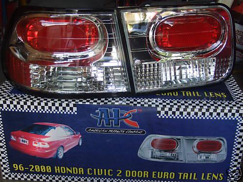 New apc 1996-2000 honda civic 2 door 4 pc. euro taillights taillamps tail lights