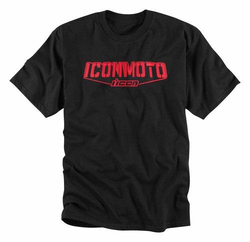 New icon v-point adult cotton tee/t-shirt, black/red, xl