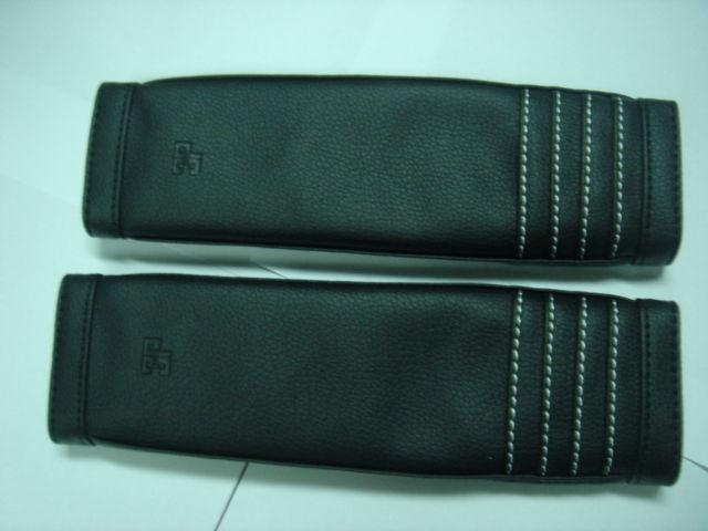 Car leather seat belt cover shoulder comfortable pads black x 2 pieces