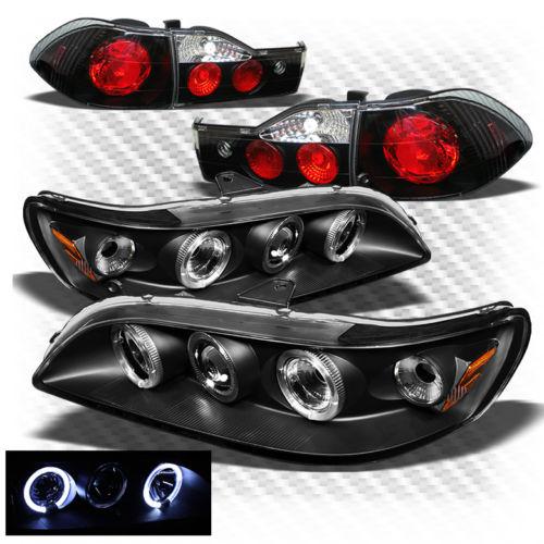 01-02 accord 4dr black projector headlights + altezza style tail lights combo