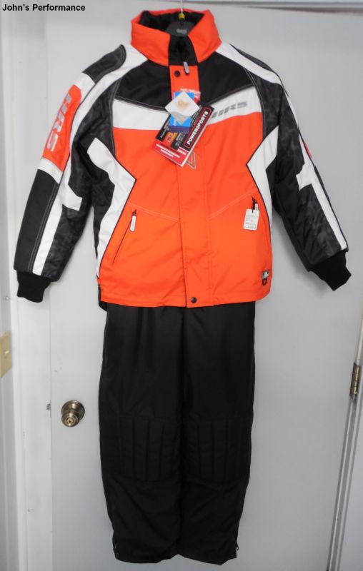 Choko youth/junior hr5 orange 2-pc snowmobile suit jacket & bibs size 14