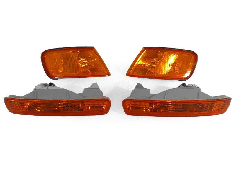 1994-1995 honda accord depo jdm look amber front corner + bumper signal lights