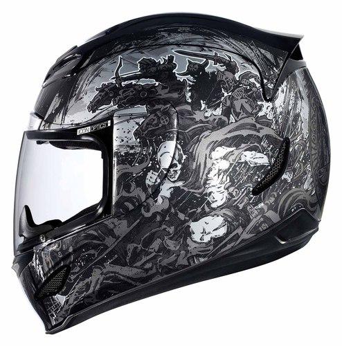 New icon airmada 4 horsemen full-face adult helmet, black, xs