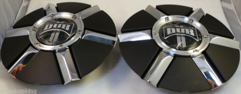 Dub big homie black on chrome custom wheel center cap caps set of 2 # 3810-11