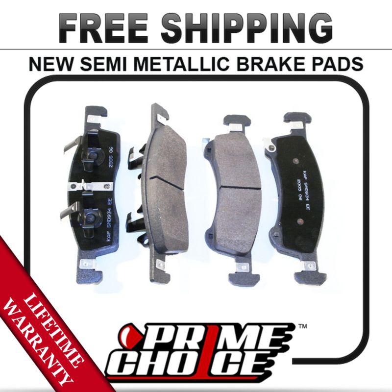 Front semi metallic disc brake pad kit full set with lifetime warranty