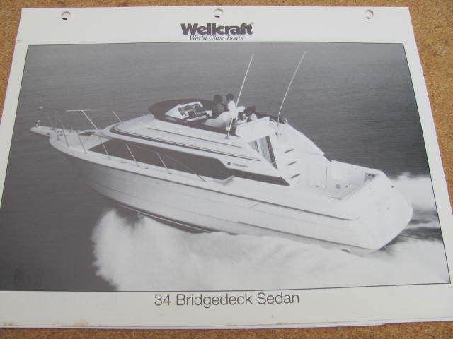 1992 wellcraft 34 bridgedeck sedan world class boat photo/specs parts catalog