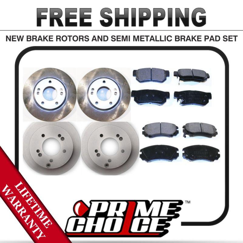 Front + rear kit (4) brake rotors & (8) brake pads with lifetime warranty