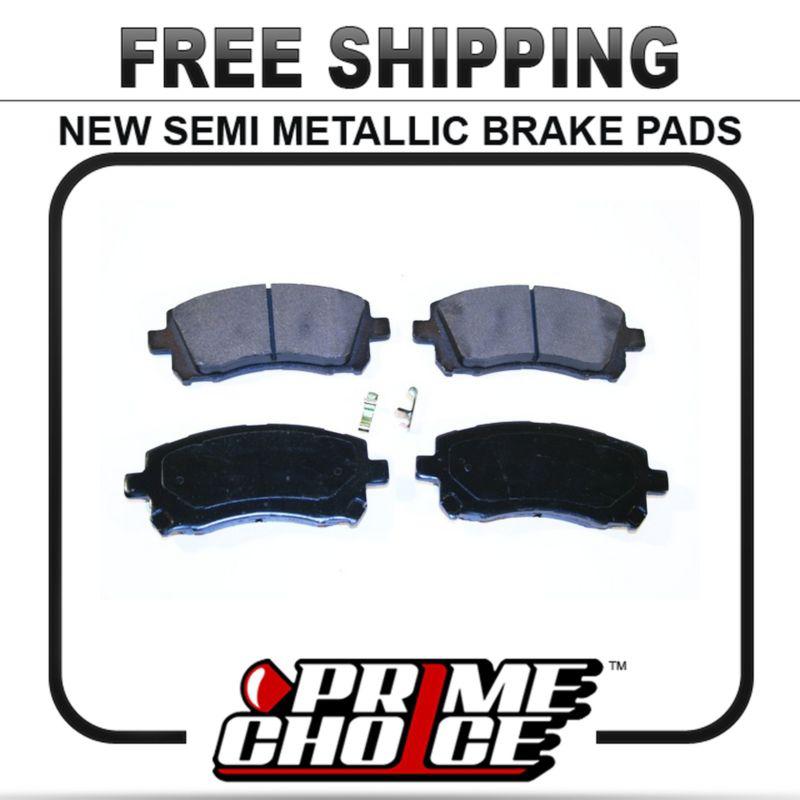 New premium complete set of front metallic disc brake pads with shims