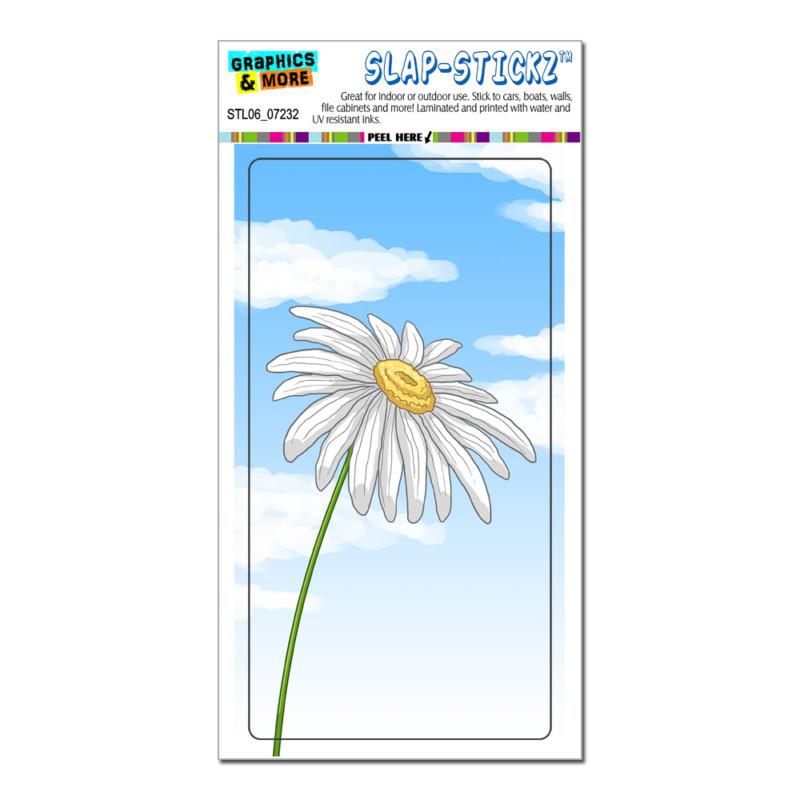 White daisy flower - blue skies - slap-stickz™ car window locker bumper sticker