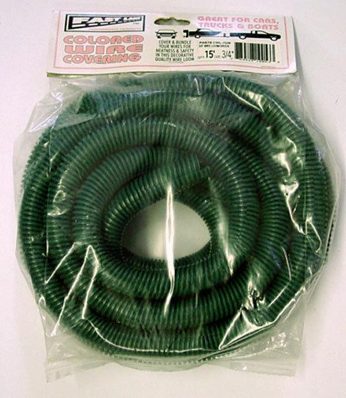 15 feet green 3/4  inch dia. split wire loom hose cover conduit poly tube tubing