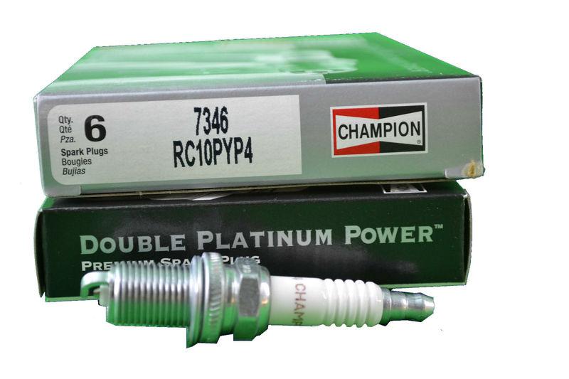 Champion double platinum spark plug 7346 rc10py4  set/6