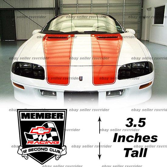 Chevrolet 12 second club member decal sticker camaro