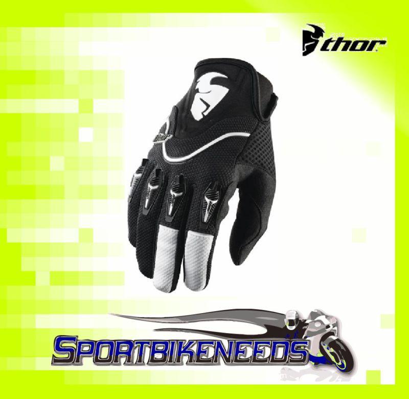 Thor 2012 flow gloves black white motocross x-large xl