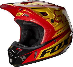 Fox racing v2 race 2014 mx/offroad helmet red/yellow