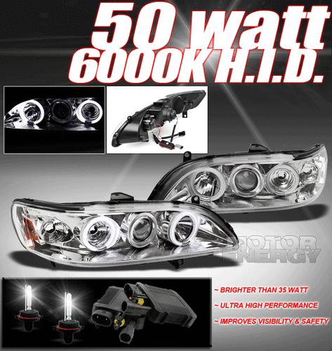 1998-2002 honda accord ccfl halo projector headlights w/50w hid 2000 2001 corner