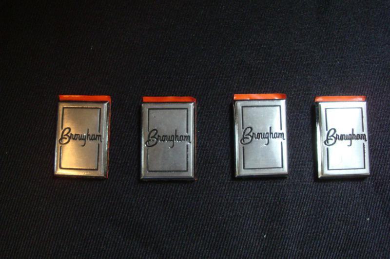 Vintage pontiac bonneville brougham rectrangular metal car emblems nos