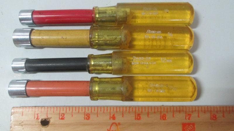 Lot of snap on  hand nut driver tools 5/8, 9/16, 1/2 &12mm