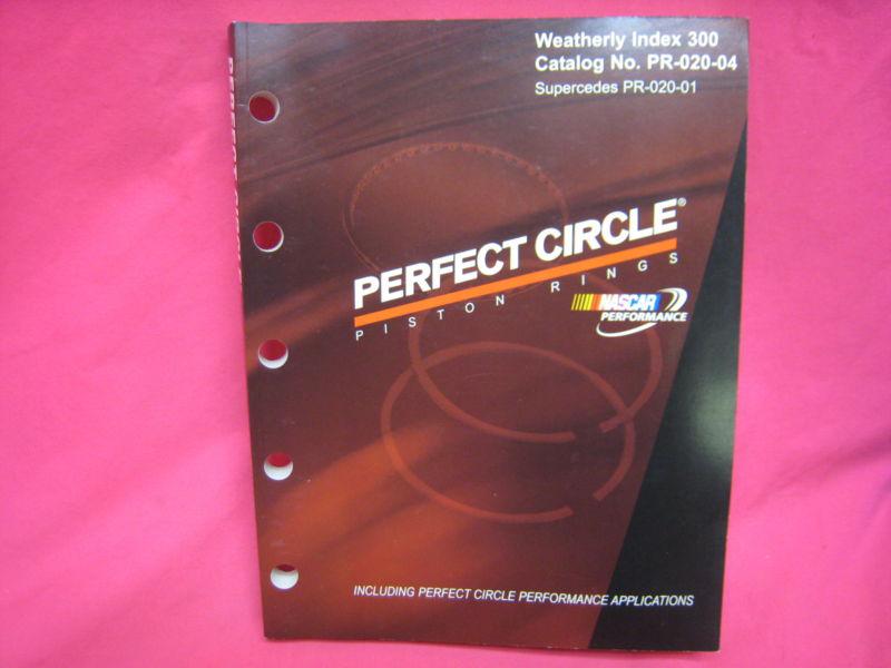 Used perfect circle nascar  piston rings  parts master catalog 2004  (n-152)