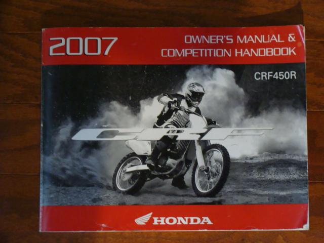 Honda 2007 crf450r crf 450 r original ownwer's manual very good condition