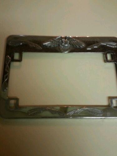 Vintage motorcycle license plate frame usa eagle,tin/metal