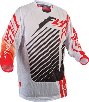 Fly racing kinetic mesh rs jersey - large - red/white - free shipping