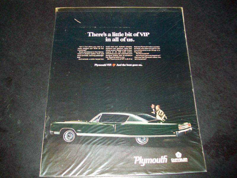 1968 plymouth vip ad  