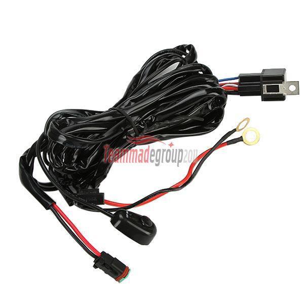 Universal truck suv atv offroad driving led work light wiring loom harness kit 