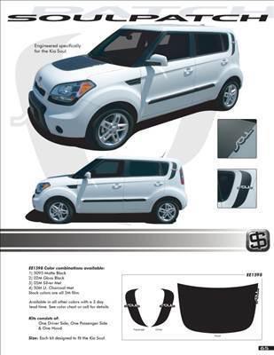 Kia soul soulpatch / 3m vinyl graphics / decals stripes emblems trim kit pre cut