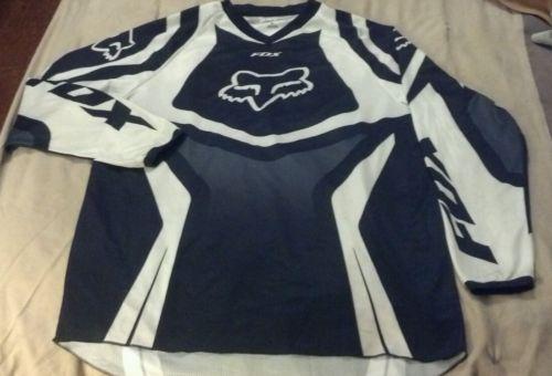 2013 black white fox racing 180 race jersey mens  lg dirt bike mx 