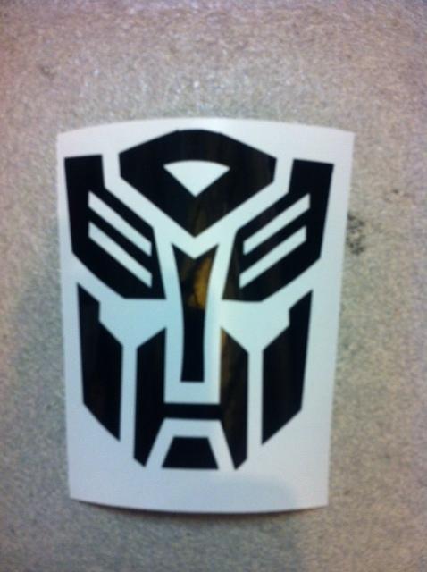 Transformer decal (a) autobots dodge chevy toyota kia jag lincoln ford jeep 