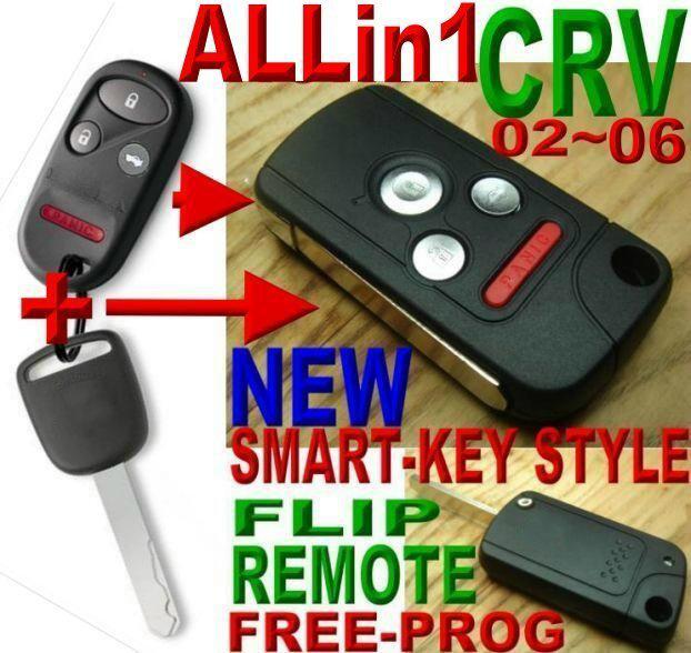 Allin1 flip key remote for 02-06 crv chip transponder keyless entry fob clicker