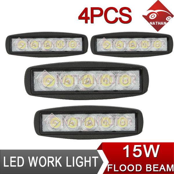 4pcs 15w 750lm spot beam led offroad  work light lamp car vehicle cab boat 36w