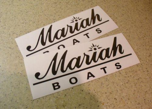 Mariah boat decal die-cut 11" black 2-pak free ship + free fish decal!