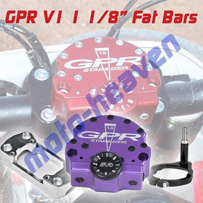 Gpr v1 steering damper husky te510 2004-2005 1 1/8" fat bars 3001-0001 purple