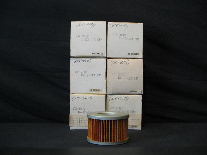 Lot of 6 honda oil filters 15412-413-005 k15-0007 fits cb cm 400 450 and more