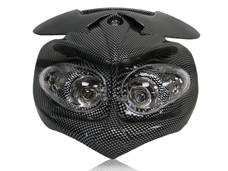 Carbon streetfighter stunt head light fairing w/brackets for f4i zx6r ninja cbr