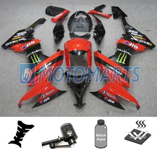 Bundle inj fairing with brake fluid reservoir for kawasaki ninja zx 10r 08 09 ac