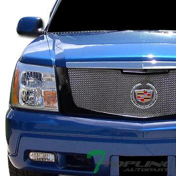 Blk aluminum luxury mesh front hood bumper grill grille 02-06 cadillac escalade