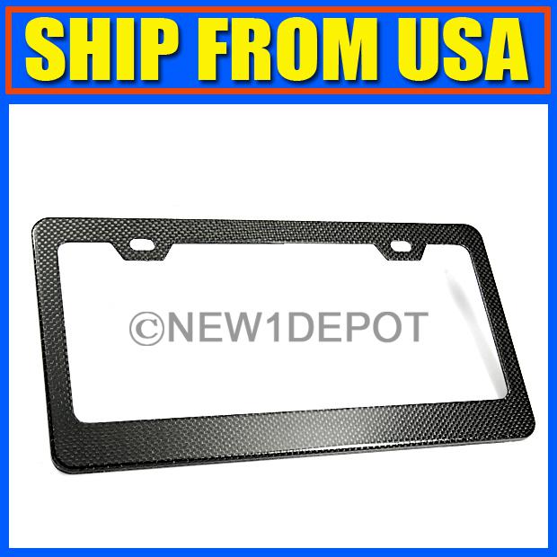 Us rear car trunk real carbon fiber us license plate frame square plate new 1pcs