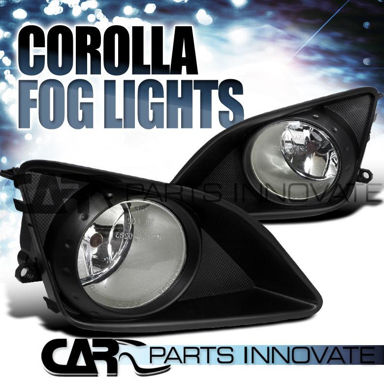 Toyota 09-10 corolla chrome clear bumper fog lights kit+switch