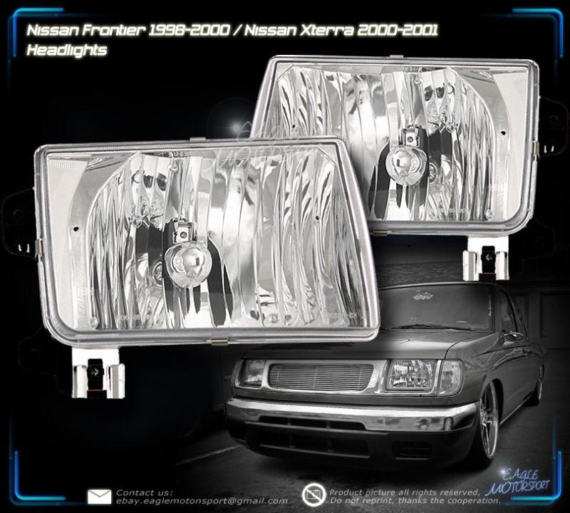 Nissan 98-02 frontier/00-01 xterra crystal chrome headlights left right lamps