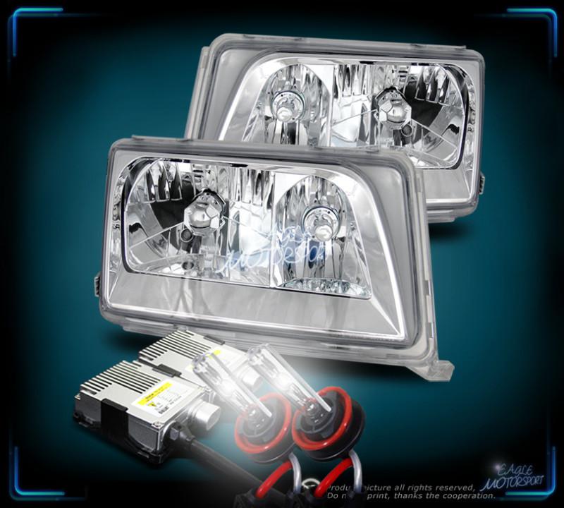 6000k hid 1994-1995 mercedes benz w124 crystal chrome headlights head lamps