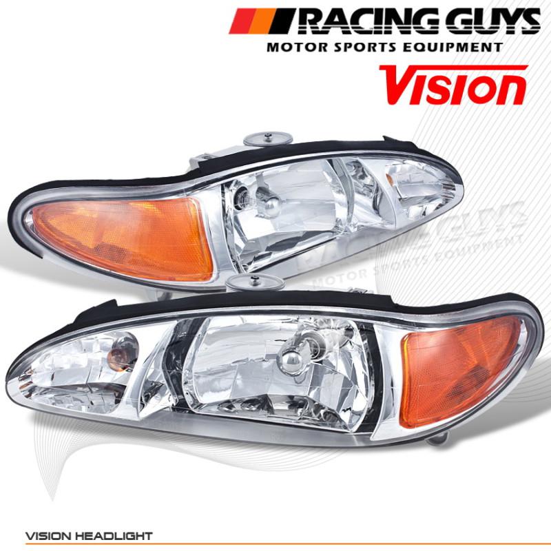 Vision chrome style left+right pair head lights lamps 4door sedan wagon