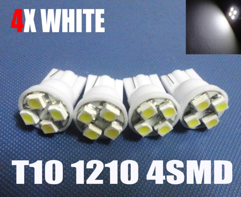 4x white 4smd t10 led license plate lights bulbs 168 161 194 w5w 147 #o15