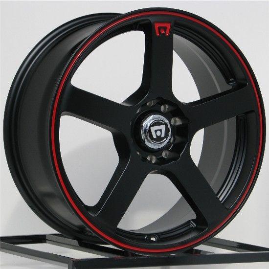 18 inch wheels rims motegi racing black with red mr116 5x100 5x114.3 5 lug new