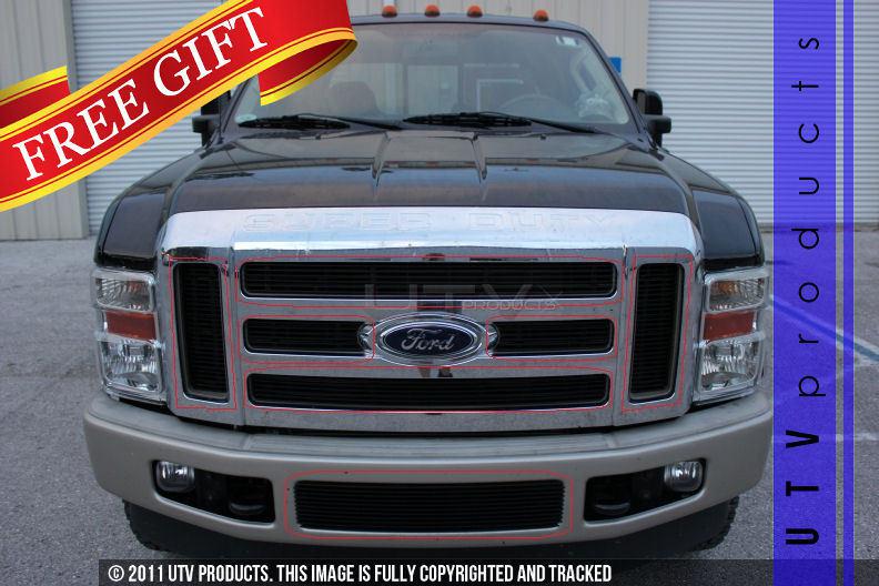 2008 - 2010 ford f250 & f350 super duty 7pc combo black billet grille 08 09 10